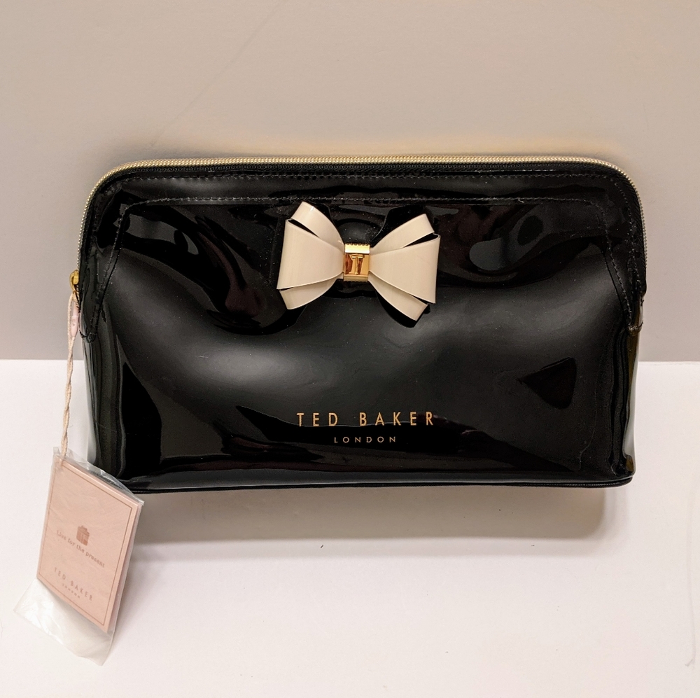 Ted Baker Makeup Accessory Vinyl Bow Bag Clutch